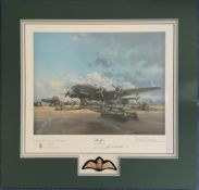 WW2 Signed Limited Edition Print 14/850 Halifax "Friday 13th" bombing up by Frank Wootton Includes