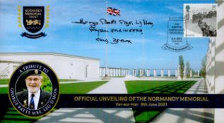 George Batts MBE Signed Official Unveiling of the Normandy Memorial FDC. British Stamp and