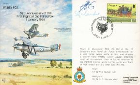 RAF WW2 FLT S G Mander signed '59th Anniversary of the first flight of the Fairey fox, 3 Jan 1984'