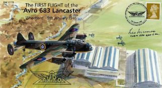 WW2 Sqn Ldr Les Munro Signed 1st Flight of the Avro 683 Lancaster 9/1/1941 FDC. British Stamp with