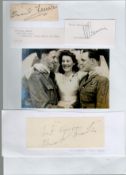 Dambusters Mick Martin and Basil Feneron Signed Separate Signature Pieces with Black and White photo