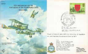 B6 70th Anniv Formation RFC Signed A H Milnes 32 Sqn Battle of Britain Pilot 13 Apr 82 Jersey 70th