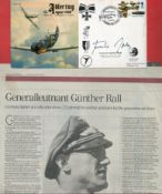 Gunther Rall Signed Aldertag FDC. Guernsey Postmark and Stamp. Newspaper Article from 2009