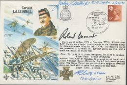 WW2 RAF Roland Beaumont, John Keatings and 1 other Signed Captain JA Liddell VC MC Flown FDC.