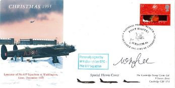 WW2 Bunny Lee DFC (617 Sqn) Signed Christmas 1995 First Day Cover. 10 of 15. British stamp with 30