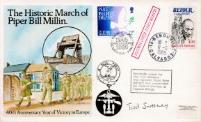 Colonel Tod Sweeney Signed The Historic March of Piper Bill Millin FDC. Various Stamps and