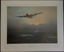 6 Signed Gerald Coulson Colour Print Titled Alone at Dawn. 14/500. Signed in pencil by Artist,