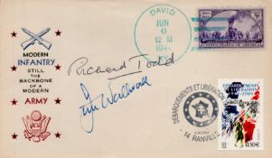 Richard Todd and Jim Wallwork Signed Modern Infantry- Still the backbone of a modern army Fdc. USA
