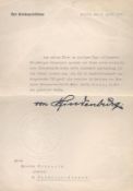 Paul von Hindenburg Printed Signature on 1927 Replica Certificate. A4 SizeAll autographs come with a