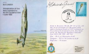 Air Marshal Sir Humphrey Edwardes Jones Signed Buccaneer First Day Cover. Jersey Stamp and