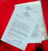 Air Chief Marshal Sir Gareth Clayton, KCB, DFC and Bar TLS Dated 4th January 1984 on Addressed