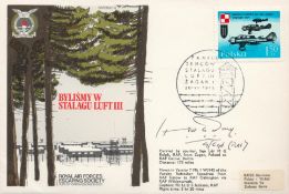 Group Captain Harry Day Signed Stalag Luft III First Day Cover. Polish Stamp and postmarkAll