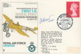 WW2 RAF Marshal of RAF Sir John Slessor Signed 60th Anniv of the First UK- Ariel Post, Hendon-