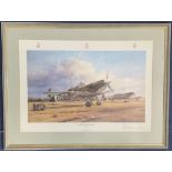 WW2 Signed Robert Taylor Colour Print Titled Eagle Squadron Scramble Open Edition Housed in a