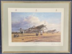 WW2 Signed Robert Taylor Colour Print Titled Eagle Squadron Scramble Open Edition Housed in a