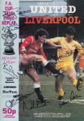 Football Autographed Man United 1985 Fa Cup Semi-Final Replay V Liverpool At Maine Road Official