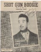 Tennessee Ernie Ford (1919-1991) Singer Signed Vintage Shot Gun Boogie Sheet Music. Good