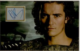 Orlando Bloom 16x10 mounted and matted signature piece includes superb image from his role in