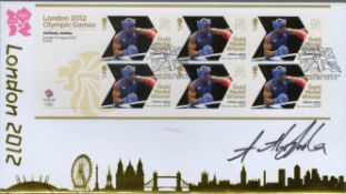 Anthony Joshua signed London 2012 Olympic Games commemorative FDC PM London 2012 Olympic Park London