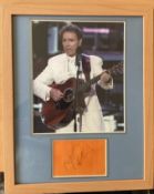 Cliff Richard 15x12 overall framed and mounted signature piece includes signed album page and colour