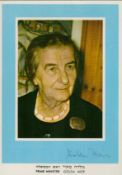 Golda Meir signed 6x4 colour photo. Good condition. All autographs come with a Certificate of