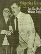 Don Estelle (1933-2003) and Windsor Davies (1930-2019) Signed Vintage 1975 Whispering Grass Sheet