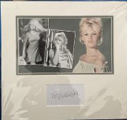 Brigitte Bardot Actress Signed Card 15x16 Matted With Photo Display. Good condition. All