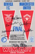 Football Autographed Man United 1968 European Cup Final V Benfica Programme, Superbly Signed In