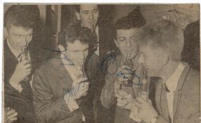 Del Shannon (1934-1990), Dion and Buzz Clifford (1941-2018) Signed Vintage Cut Picture. Good