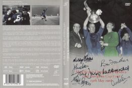 Football Autographed Man United 1968 European Cup Final V Benfica DVD, Superbly Signed In Black