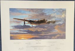 7 Dambusters Signed Philip E West Colour Print Titled Towards Victory. 19 of 100. Signed in pencil