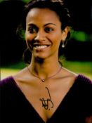Zoe Saldana signed 12x8 colour photo. Good condition. All autographs come with a Certificate of