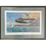 WW2 5 Signed Nicolas Trudgian Colour Print Titled Flight Out Of Hell 30 of 600 Housed in a