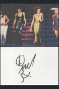 Mel B Spice Girl Signed 5x3 inch White Autograph Card with 10x8 inch Colour Photo included. Good