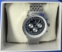 64 Bernoulli Aviator Mens Pilot Watch with original box. Good condition. All autographs come with