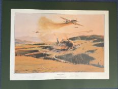 Erich Hartmann and Gunther Rall Signed Robert Taylor Colour Print Titled Birth of a Legend.