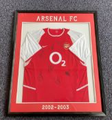Football Arsenal 2002/2003 multi signed 42x35 Shirt display includes 8 great signatures includes
