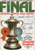 Football Autographed West Ham United 1980 Fa Cup Final Programme, Superbly Signed In Black Marker To