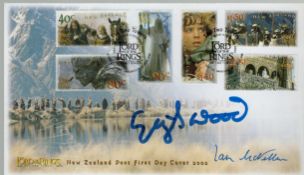 Ian McKellen and Elijah Wood, a signed Lord of the Rings: The Two Towers New Zealand FDC. Postmarked