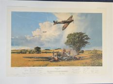 25 Signed Robert Taylor Colour Print Titled Fight for The Sky. Presentation Copy. Signatures in