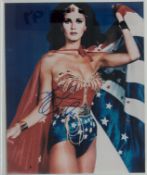 Lynda Carter signed Wonder Woman 10x8 colour photo. Good condition. All autographs come with a