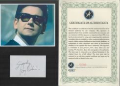 Roy Orbison 12x8 overall mounted signature piece includes signed album page and colour photo. Good