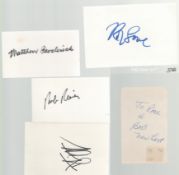 Film Collection 5 fantastic signed white cards includes great names such as Rob Lowe, Mathew