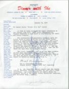 Dwight D. Eisenhower Signed Michigans Dinner With Ike TLS Dated January 29th 1964. Signed on the
