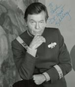 Deforest Kelley signed 7x6 black and white Star Trek photo dedicated. Good condition. All autographs
