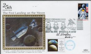 Astronaut Colonel Al Worden signed 25TH Anniversary The First Landing on the Moon Benham FDC PM