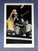 Frank McLintock signed Arsenal 1971 McLintock Moment 16x12 colourised print. Arsenal's captain Frank