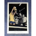 Frank McLintock signed Arsenal 1971 McLintock Moment 16x12 colourised print. Arsenal's captain Frank