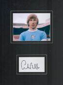 Football Colin Bell 16x12 overall mounted signature piece includes signed album page and colour