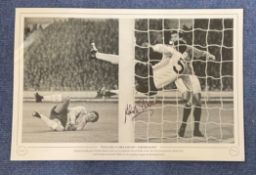 Football, David Sadler signed 12x18 black and white photograph pictured as England goalkeeper Gordon